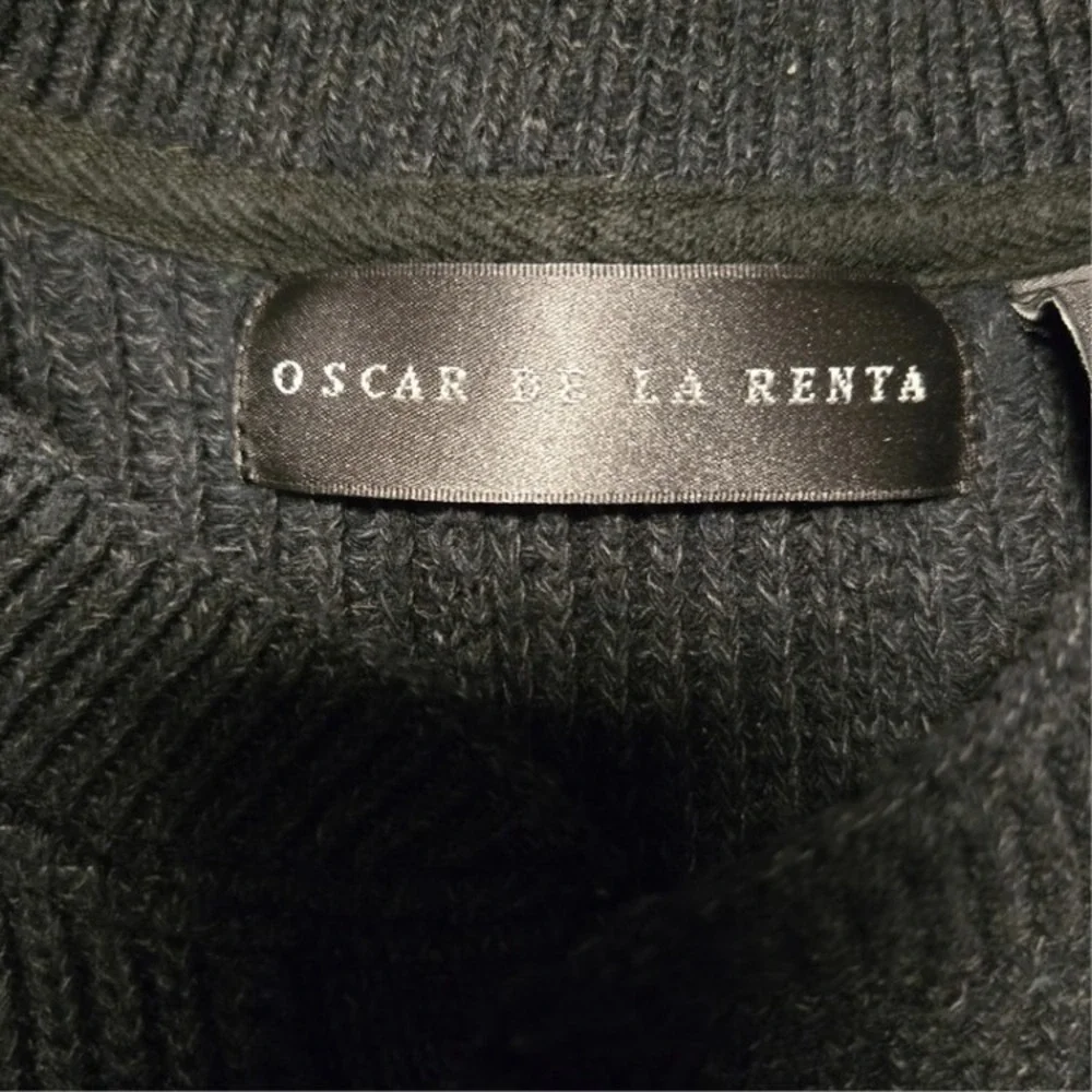 Boy's Cotton Sweater Luxury Oscar De La Renta Pullover Cable‎ Size M Dark Gray